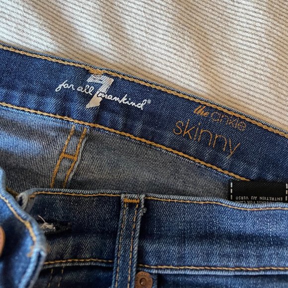 7 FOR ALL MANKIND Distressed Ankle Skinny Jeans - Picture 3 of 6